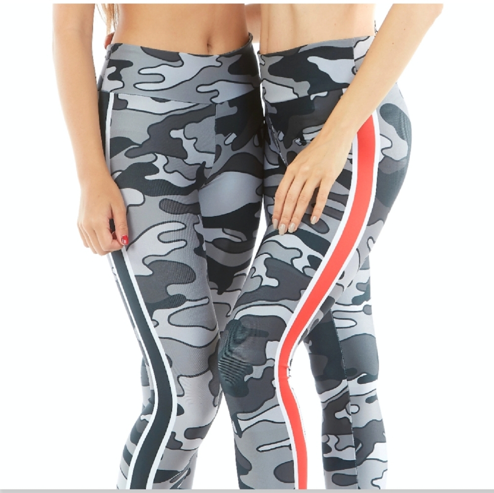 COREY PAIGE Camo Red Stripe Leggings